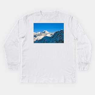 Mont Blanc from Les Arcs French Alps France Kids Long Sleeve T-Shirt